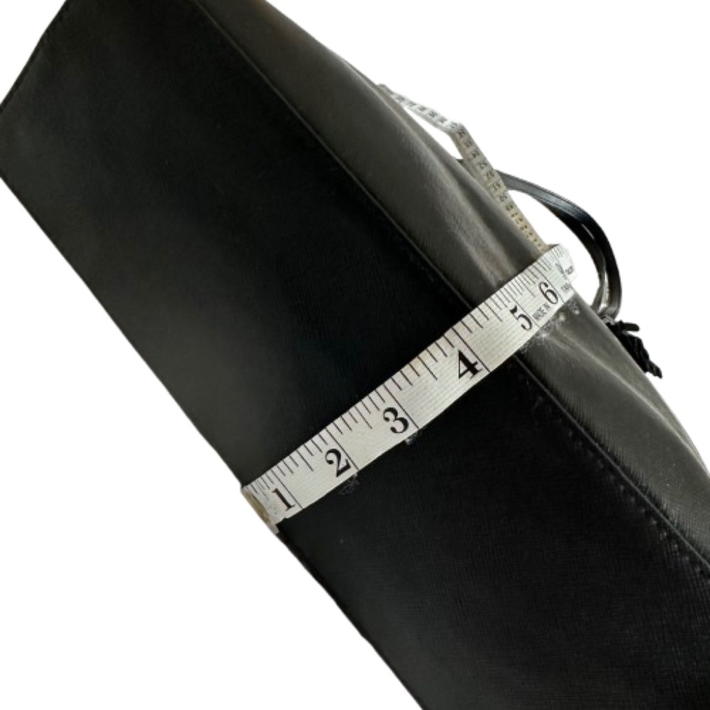 $298 Kate Spade Women's Medium Black & Gold Logo Leather Tote Bag & Bow Key Fob - Picture 14 of 16